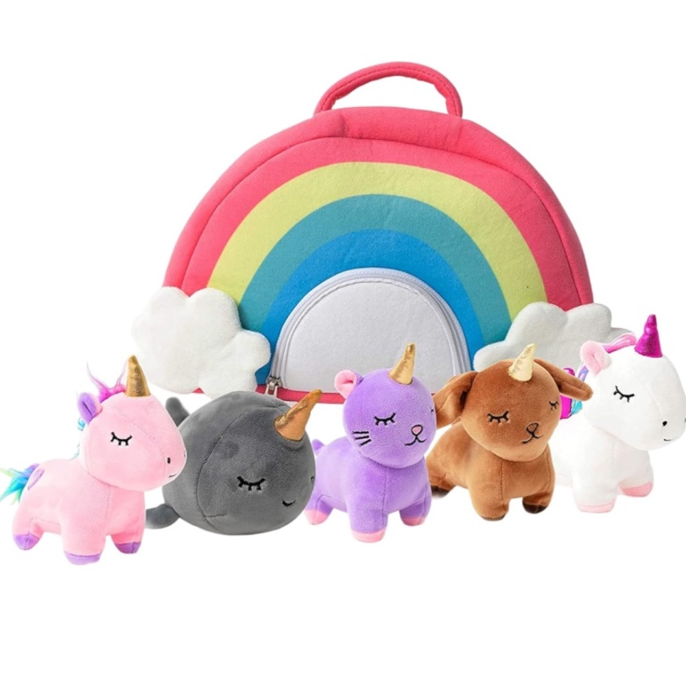 Pixie Crush Rainbow Unicorn Plush Toy Set